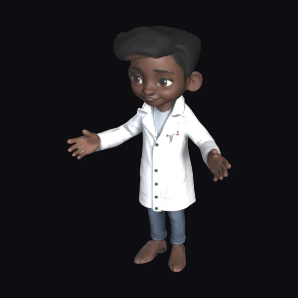 African American Lab Coat Character