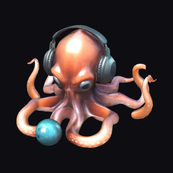Octopus with Headphones