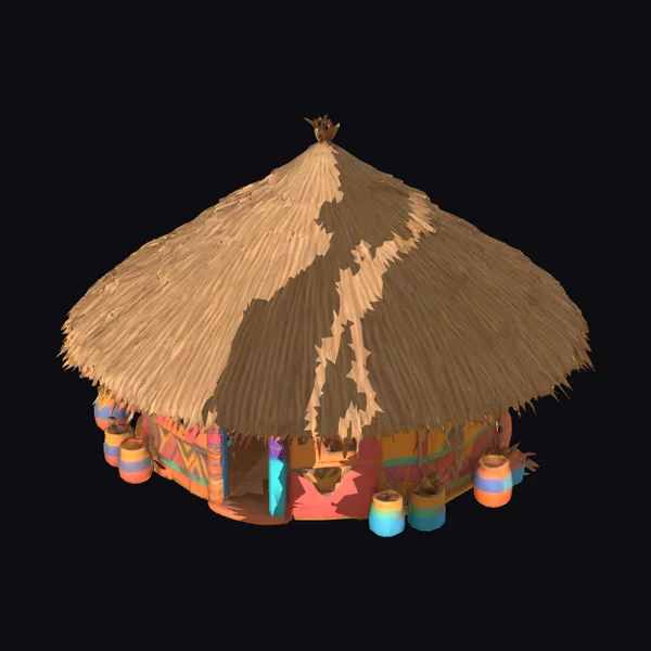 African Tribal Round Hut