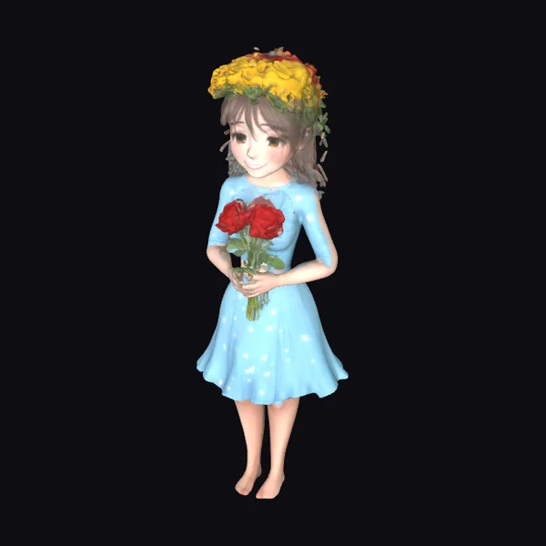Woman with Flower Crown Roses