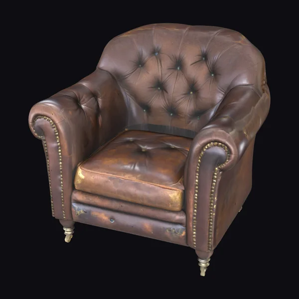Worn Leather Armchair