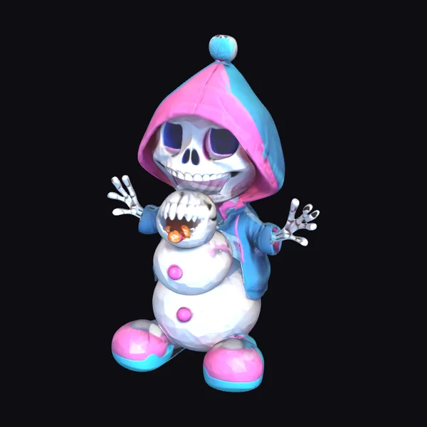 Smiling Skeleton Snowman
