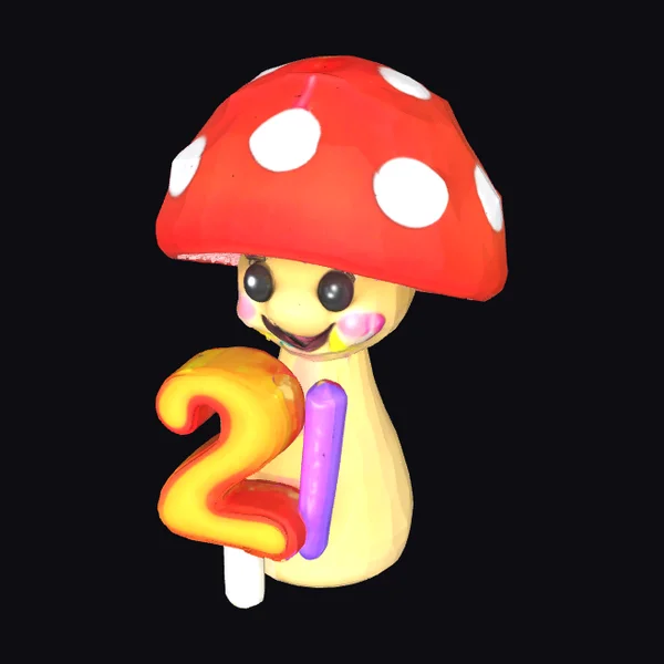 Cartoon Mushroom Birthday Friend