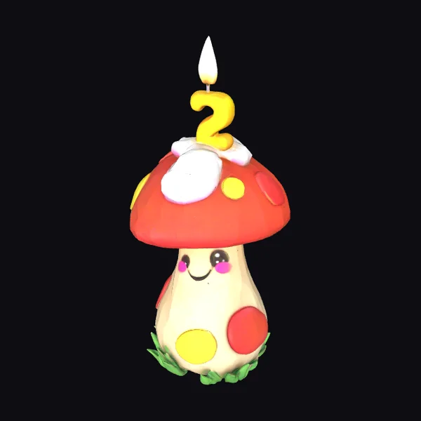 Cartoon Birthday Mushroom