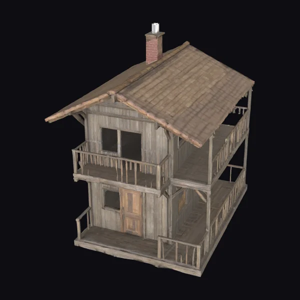 Weathered Wooden House Facade