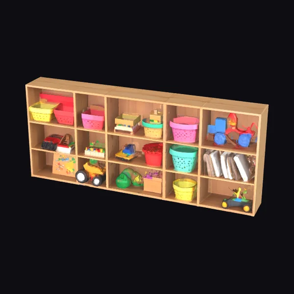 Wooden Toy Storage Shelf