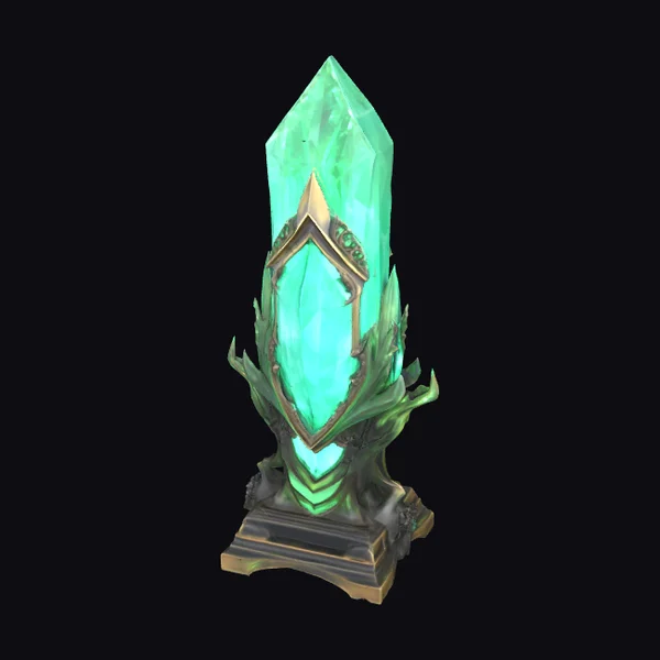 Glowing Emerald Crystal Obelisk