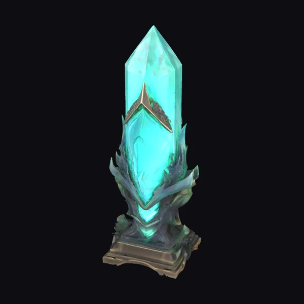 Glowing Emerald Crystal Obelisk