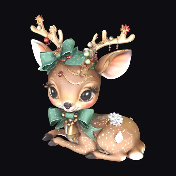 Adorned Christmas Deer