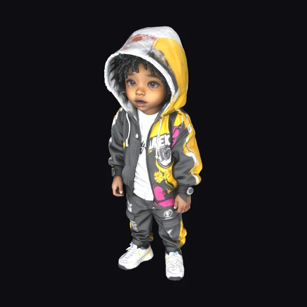 Toddler in Graffiti Suit