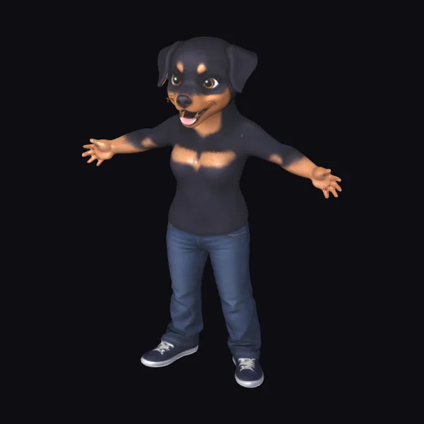 Anthropomorphic Rottweiler Character
