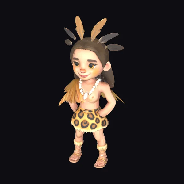 Tribal Girl Cartoon Character