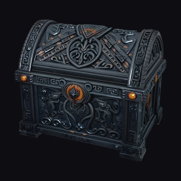 Ancient Dark Wood Chest
