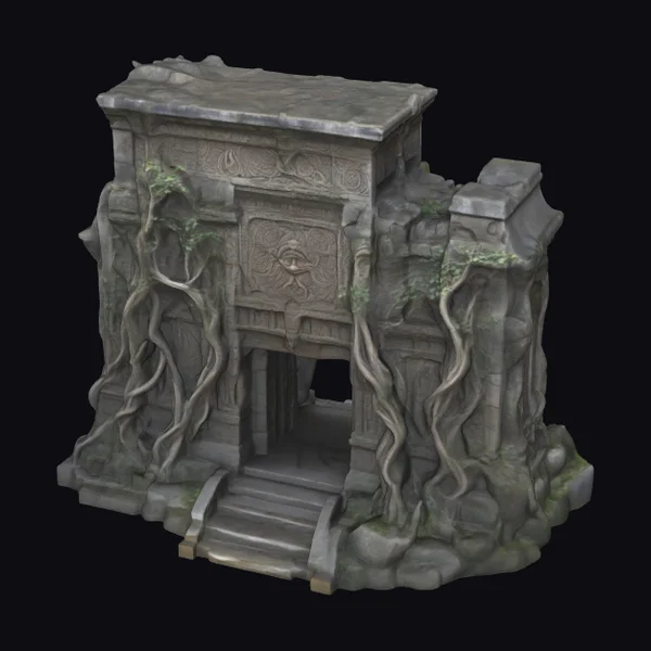 Ancient Stone Temple Entrance