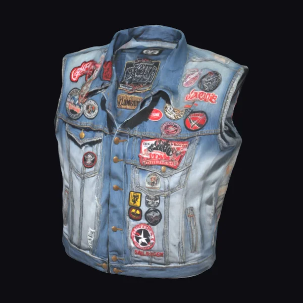 Worn Denim Sleeveless Jacket