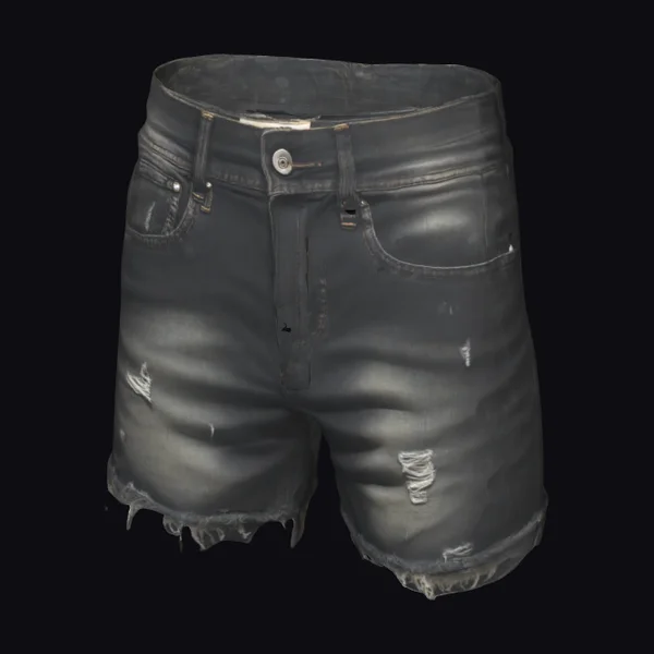 Worn Black Denim Shorts