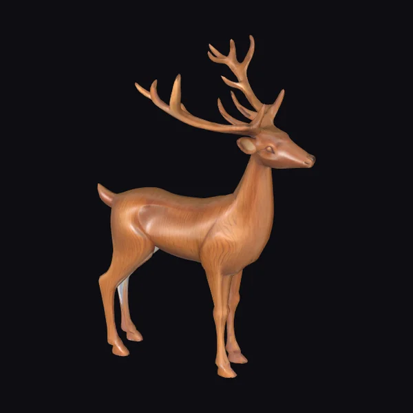 Wooden Deer Figurine