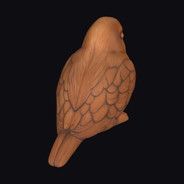 Wooden Sparrow Figurine