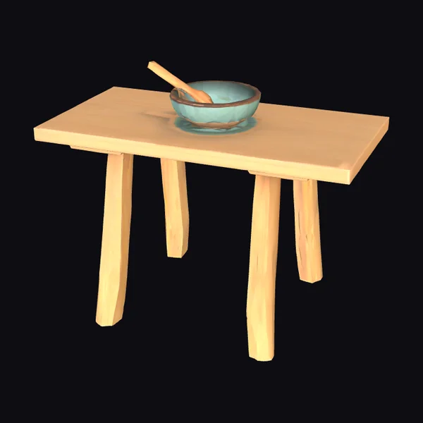 Wooden Stool with Bowl