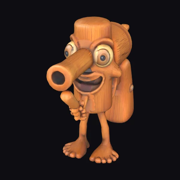 Wooden Puppet Character