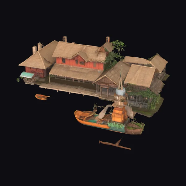 Rustic Fisher's Village Scene