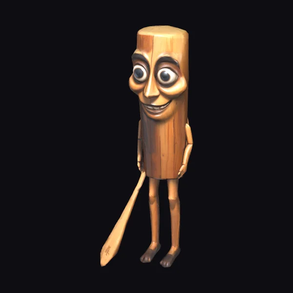 Wooden Cartoon Character