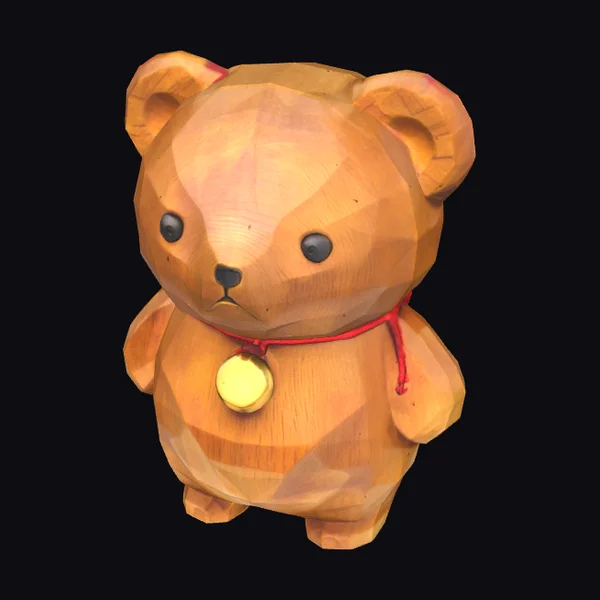 Wooden Bear Charm