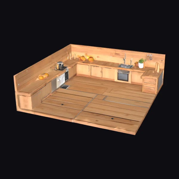 Cozy Wooden Kitchen Interior