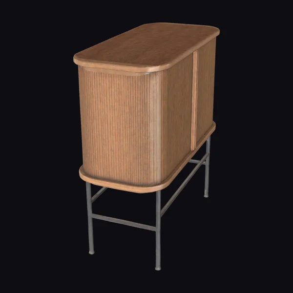 Curved Wooden Bar Cabinet