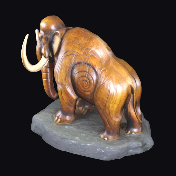 Wooden Mammoth Statue