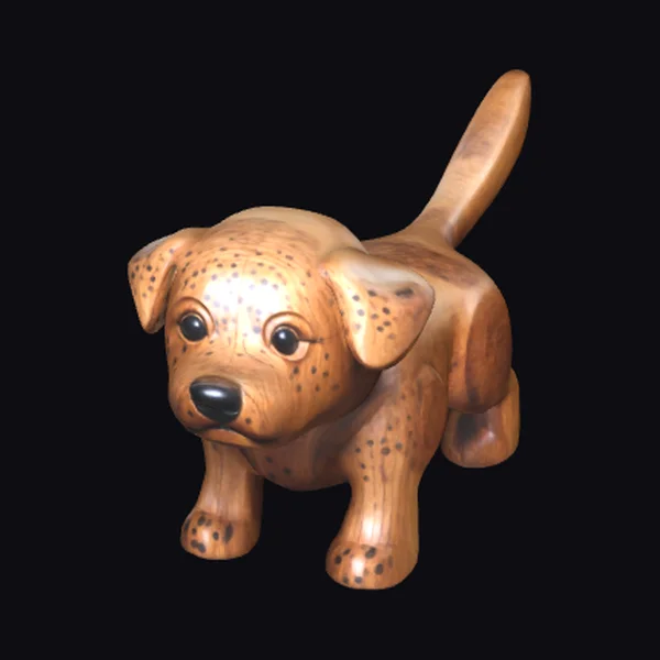 Wooden Dog Figurine
