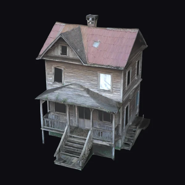Abandoned Wooden Two Story House