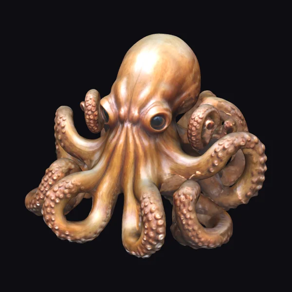 Wooden Carved Octopus