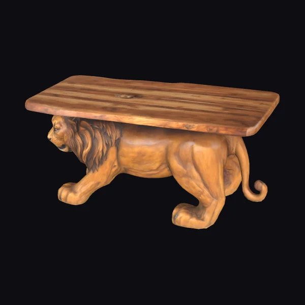 Wooden Lion Coffee Table