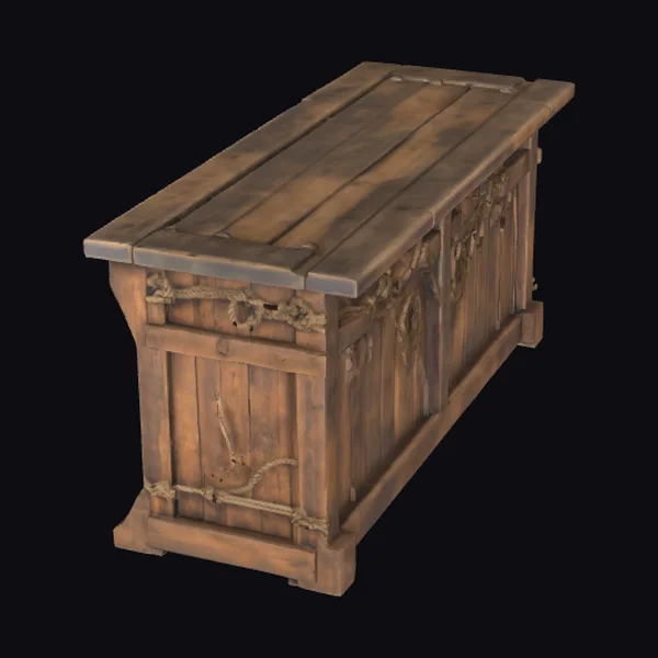 Weathered Wooden Storage Chest