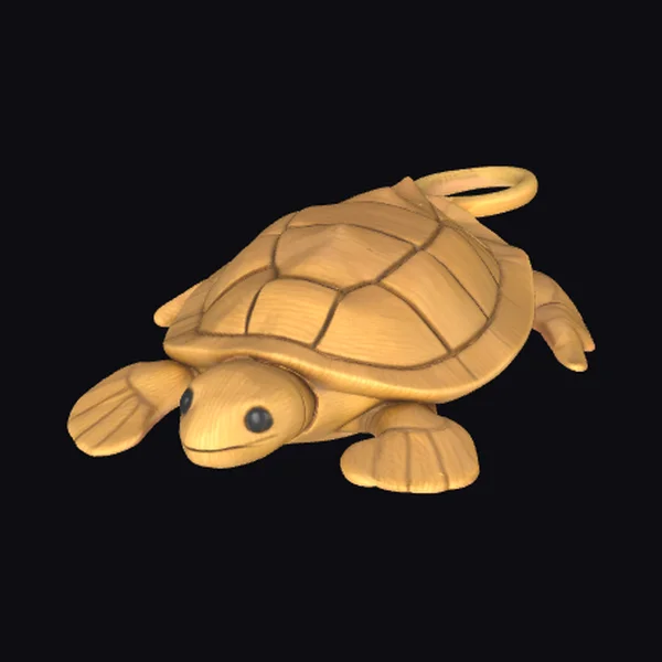 Wooden Turtle Keychain