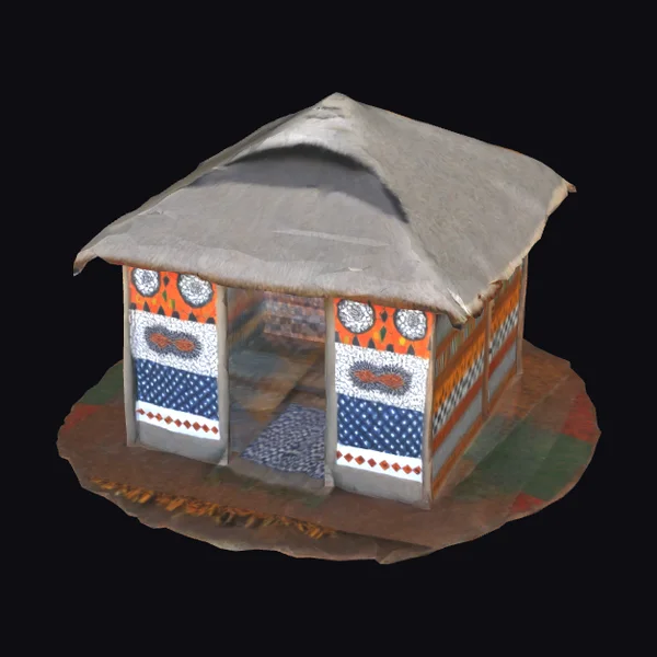 African Hut with Open Door