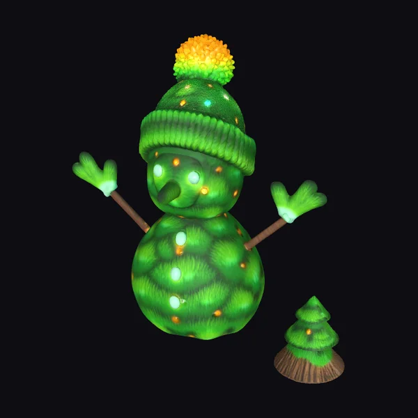 Green Snowman Diorama