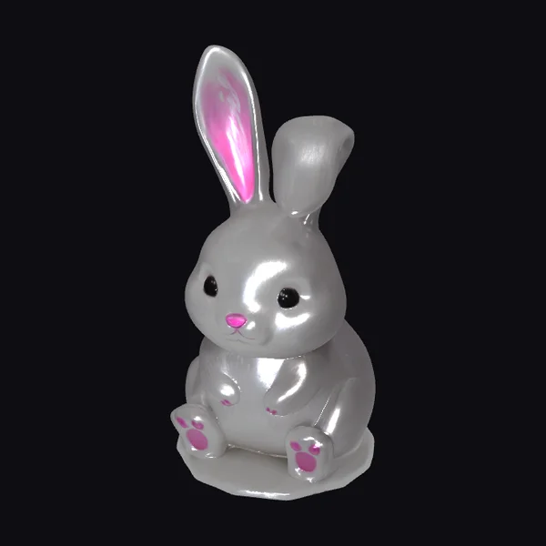 Shiny White Bunny Figurine