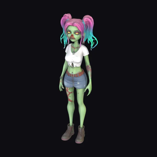 Zombie Girl with Tattoos