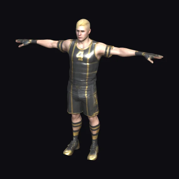 Blonde Male Athlete Center