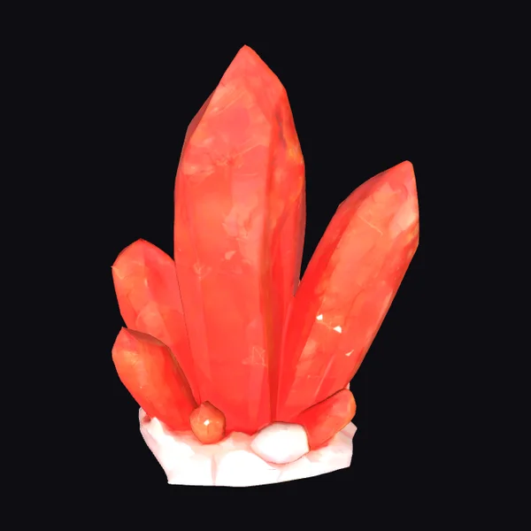 Vibrant Red Crystal Cluster