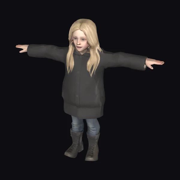 Young Blonde Girl Standing