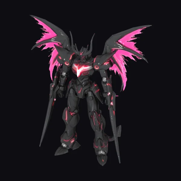 Black Mecha Demon Wings