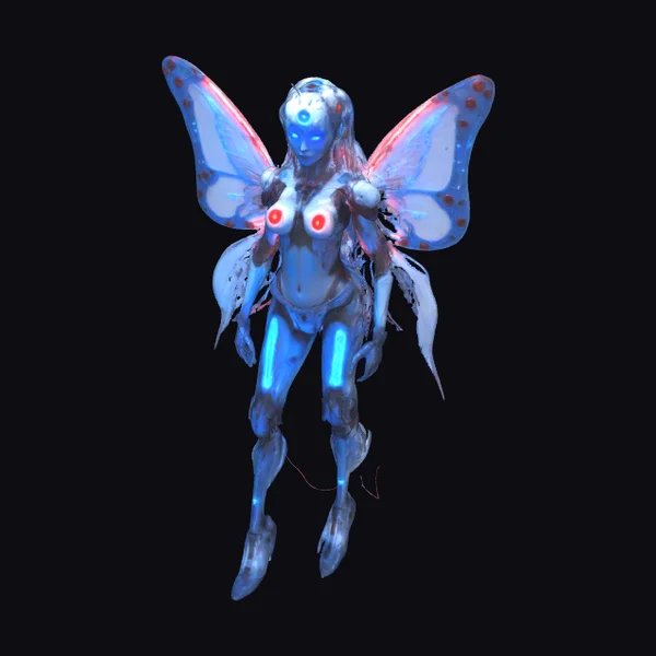 Cyber Fairy with Glowing Wings