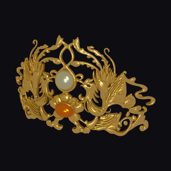 Golden Dragon Phoenix Tiara