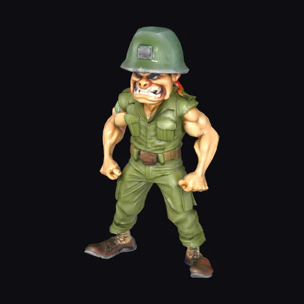 Angry Cartoon US Marine