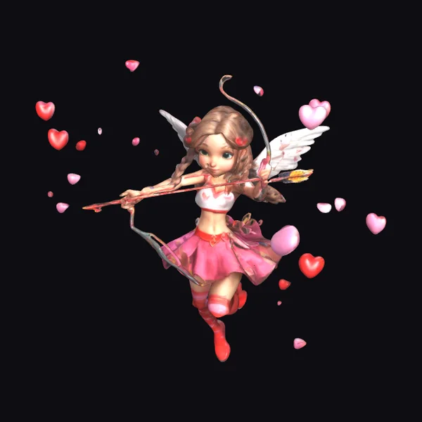 Cupid Girl with Bow