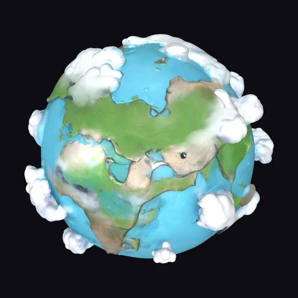 Earth with Pollution Clouds