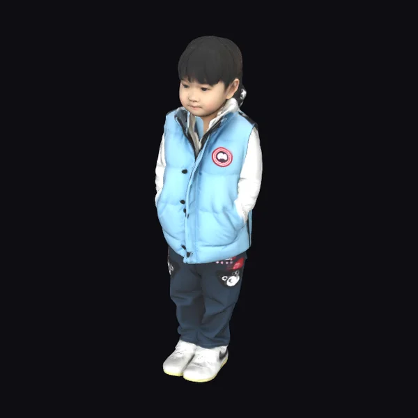 Asian Toddler in Puffer Vest
